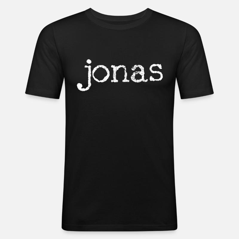 Jonas Name - Männer Slim Fit T-Shirt - Schwarz