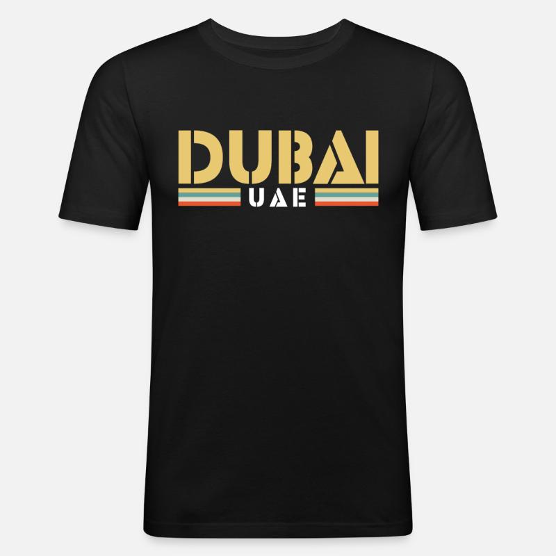 Dubai - Männer Slim Fit T-Shirt - Schwarz