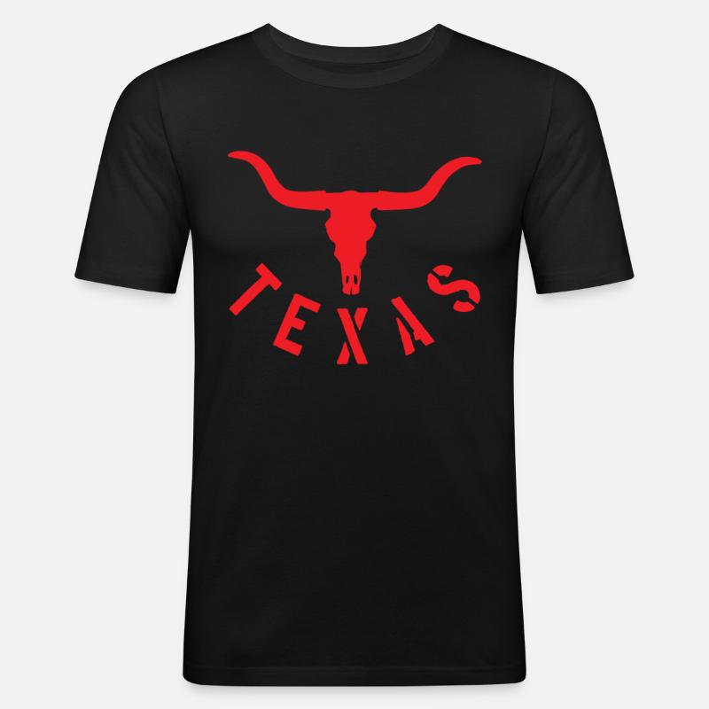 Texas - Männer Slim Fit T-Shirt - Schwarz