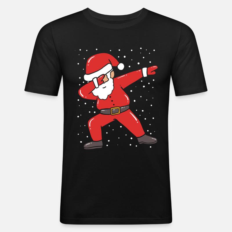 Weihnachtsmann - Männer Slim Fit T-Shirt - Schwarz