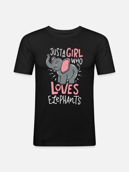 éléphants - T-shirt près du corps Homme - noir