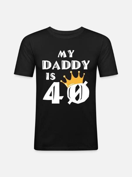 40th birthday dad - Men's Slim Fit T-Shirt - black
