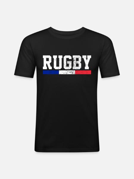 Rugby France - Men's Slim Fit T-Shirt - black