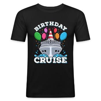 Kreuzfahrt Geburtstag Kreuzfahrt - Männer Slim Fit T-Shirt - Schwarz - Vorne - Nik (191cm)