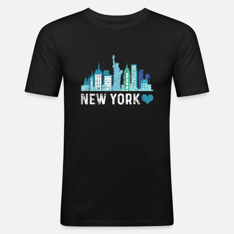 New Yorker - Männer Slim Fit T-Shirt - Schwarz
