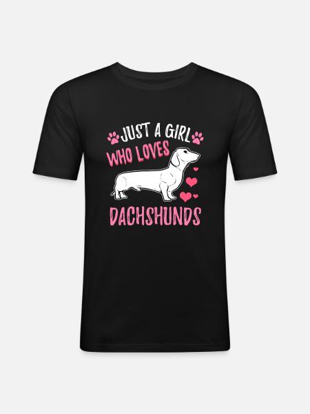 dachshund - Men's Slim Fit T-Shirt - black