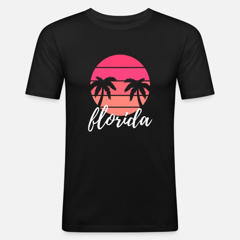 Florida - Männer Slim Fit T-Shirt - Schwarz