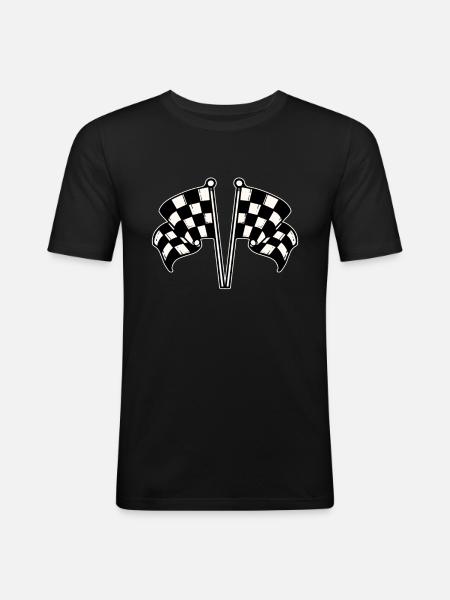 Racing flag - Men's Slim Fit T-Shirt - black