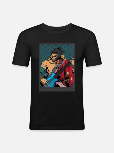 guitar player - Men's Slim Fit T-Shirt - black