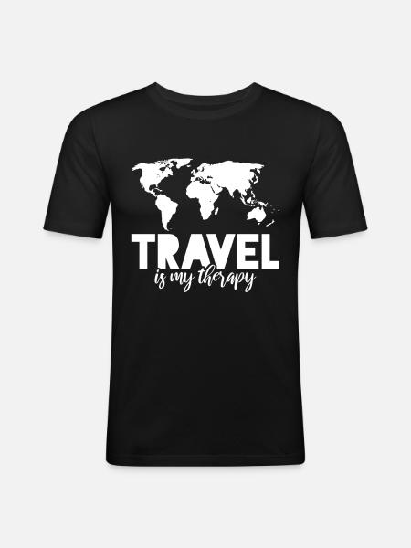 to travel - Men's Slim Fit T-Shirt - black