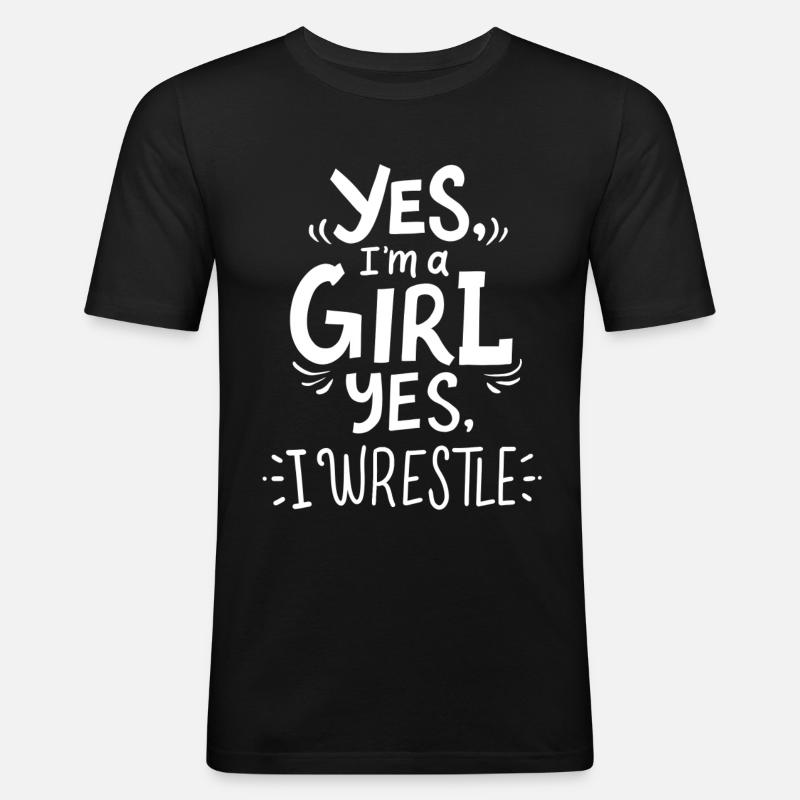 Ringen - Männer Slim Fit T-Shirt - Schwarz