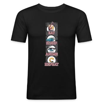 Anime - Men's Slim Fit T-Shirt - black - Front - Nik (191cm)