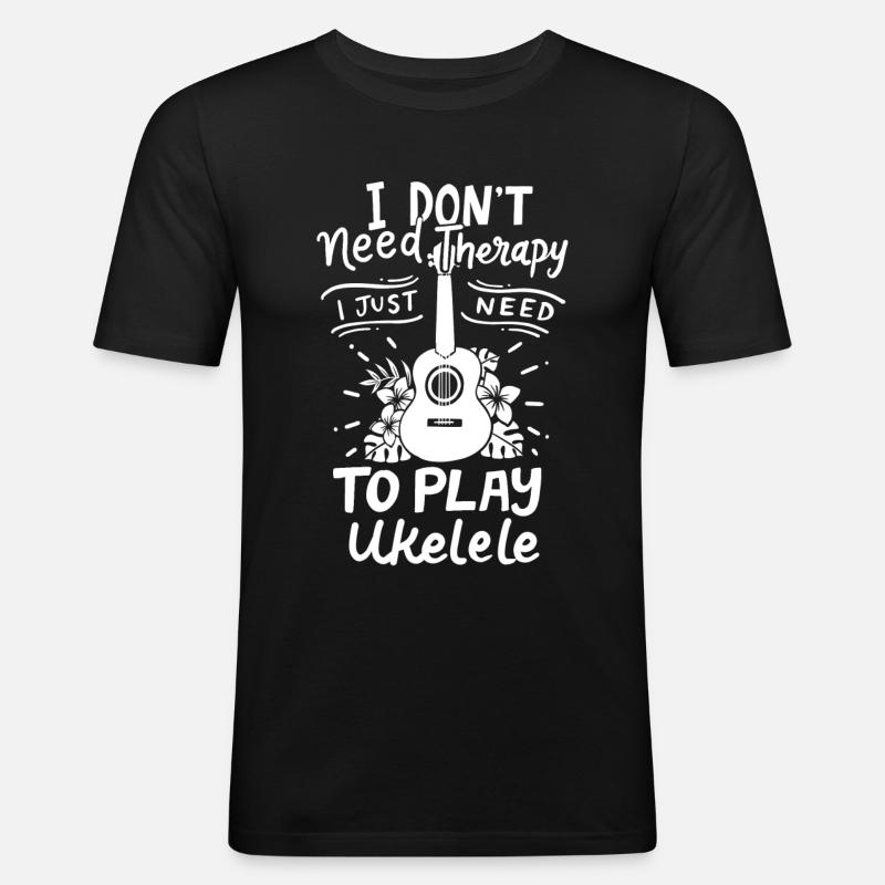Ukulele - Männer Slim Fit T-Shirt - Schwarz