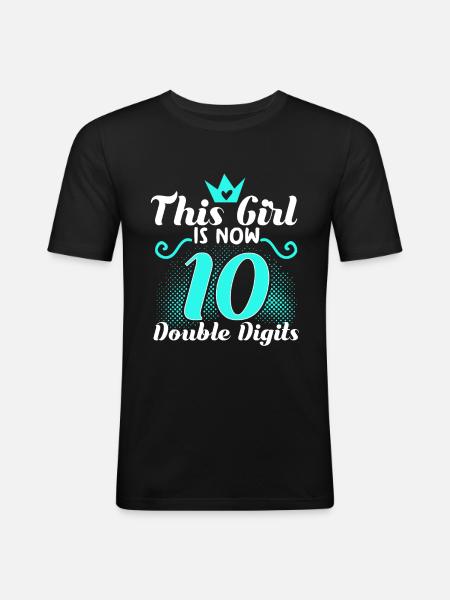 10e anniversaire fille - T-shirt près du corps Homme - noir