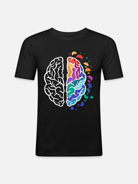 brain - Men's Slim Fit T-Shirt - black