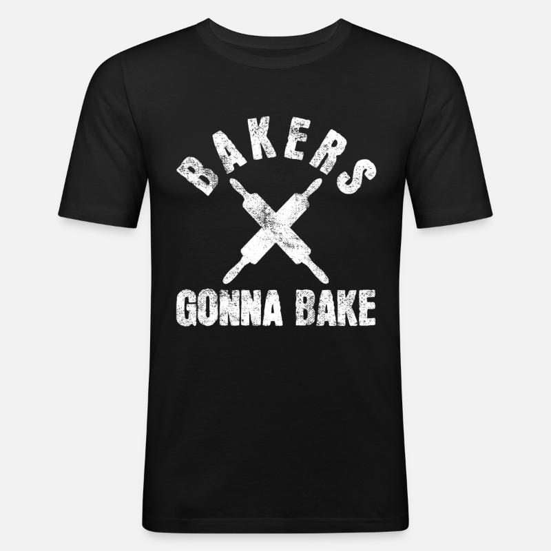 Bäcker Backen - Männer Slim Fit T-Shirt - Schwarz