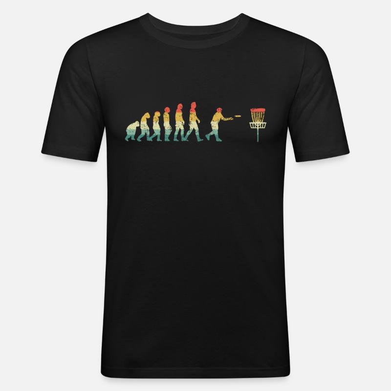 Disc Golf Evolution Retro - T-shirt près du corps Homme - noir