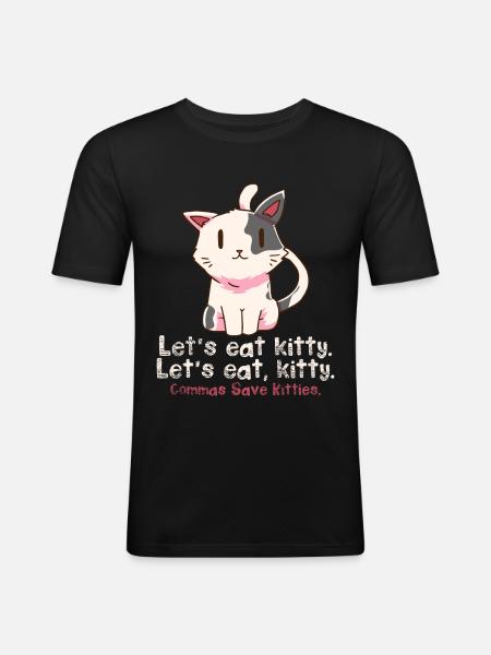 Grammar english teacher cats - Men's Slim Fit T-Shirt - black