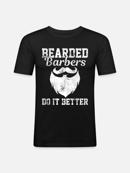 Bart Barber coiffeur - T-shirt près du corps Homme - noir