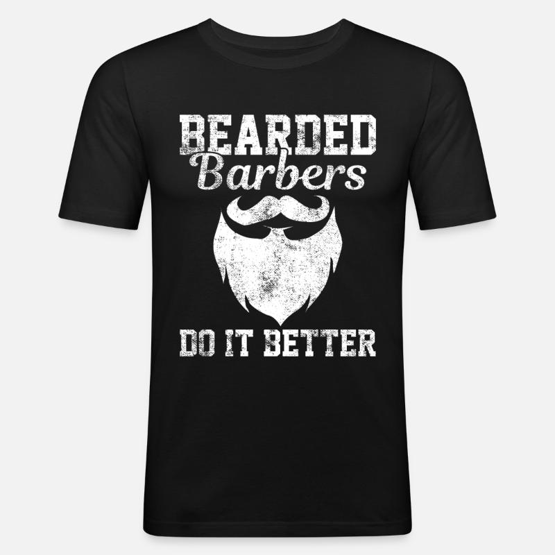 Bart Barber Friseur - Männer Slim Fit T-Shirt - Schwarz