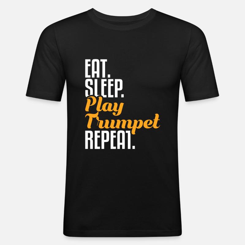 Trompeter Trompete - Männer Slim Fit T-Shirt - Schwarz