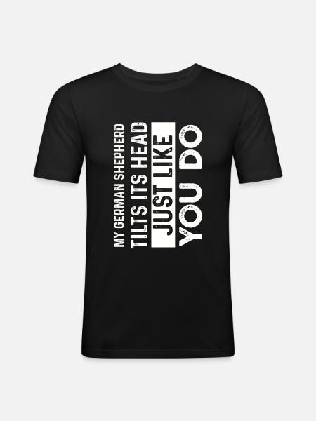 German shepherd dog - Men's Slim Fit T-Shirt - black
