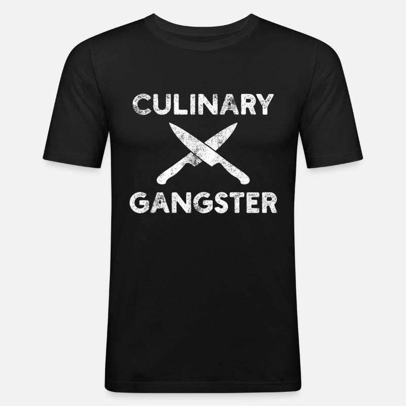 Koch Chefkoch Küchenchef - Männer Slim Fit T-Shirt - Schwarz