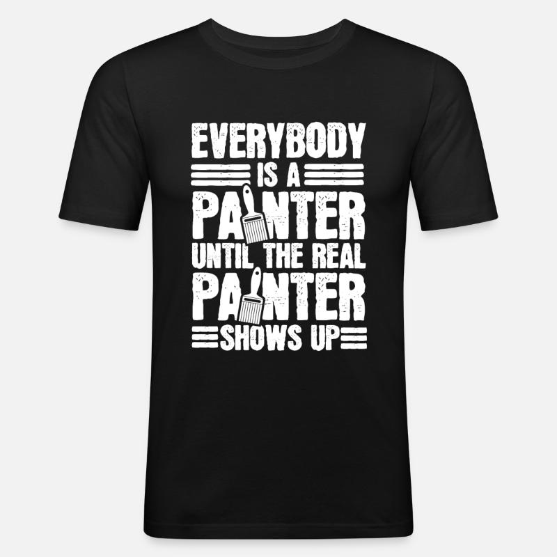 Maler und Lackierer - Männer Slim Fit T-Shirt - Schwarz