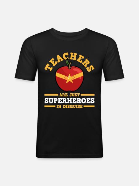Enseignant enseignant d'école primaire - T-shirt près du corps Homme - noir
