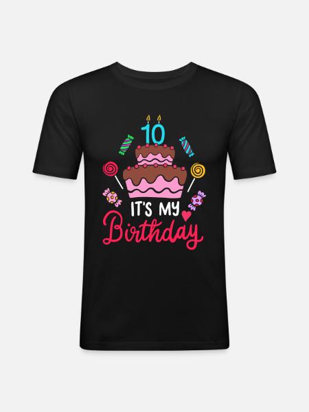 10th birthday - Men's Slim Fit T-Shirt - black