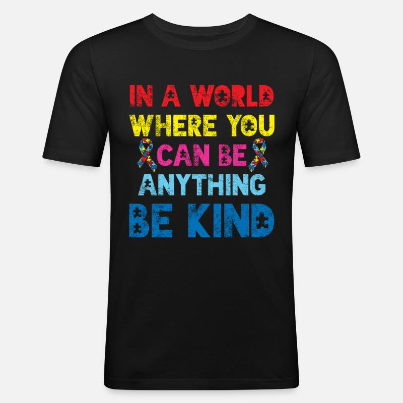 Autismus - Männer Slim Fit T-Shirt - Schwarz