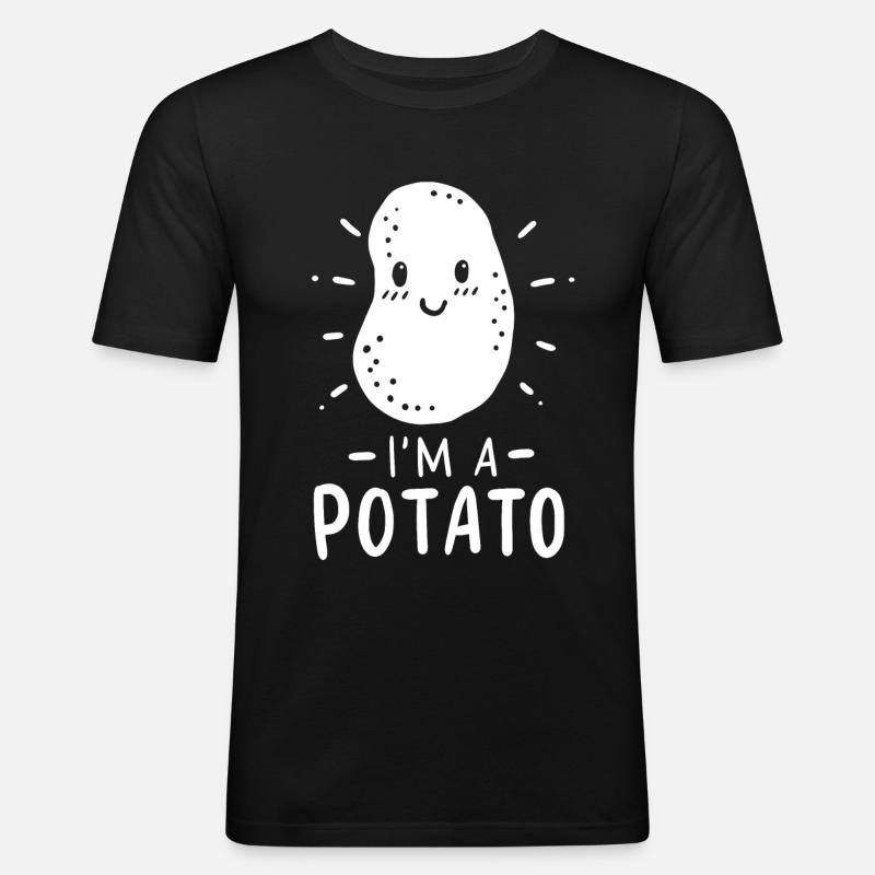 Kartoffel - Männer Slim Fit T-Shirt - Schwarz