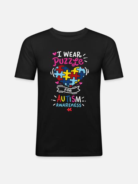 L'autisme - T-shirt près du corps Homme - noir