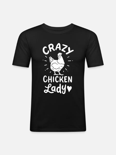 Chicken Lady Farming - Men's Slim Fit T-Shirt - black