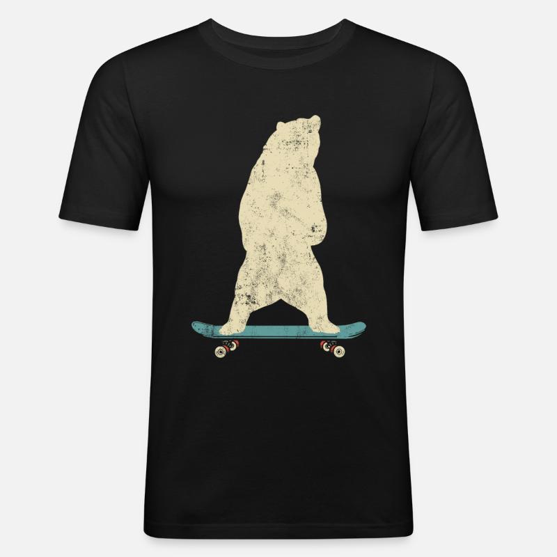 Skateboard - Männer Slim Fit T-Shirt - Schwarz
