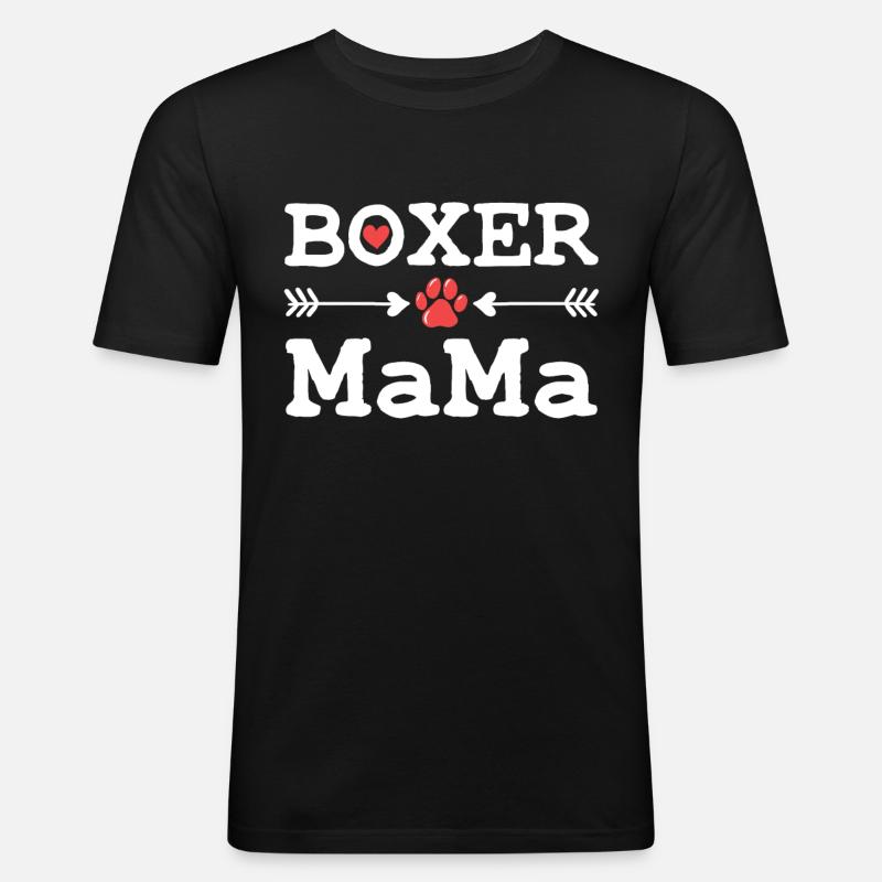 Boxer Hund - Männer Slim Fit T-Shirt - Schwarz