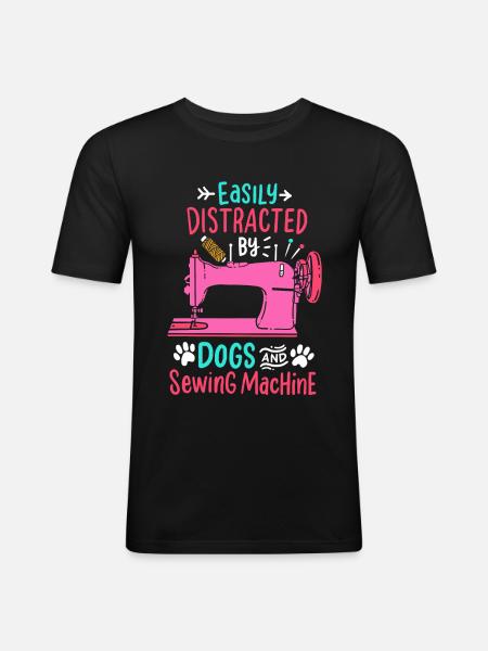 Sewing seamstress sewing machine seamstress - Men's Slim Fit T-Shirt - black