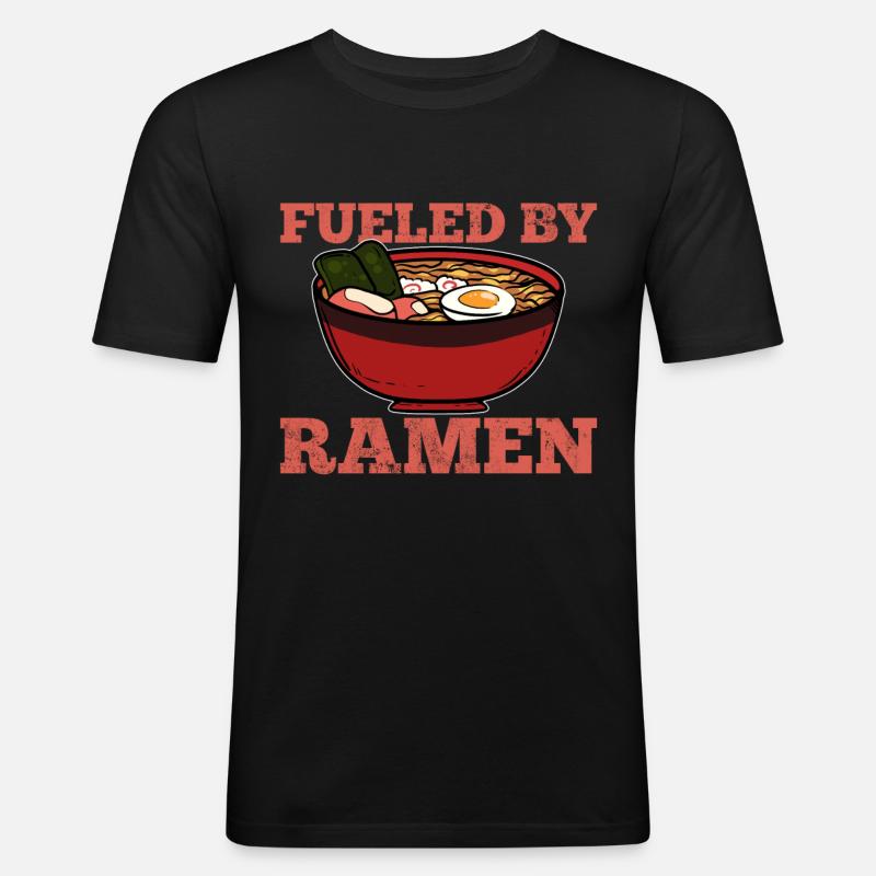 Ramen - Männer Slim Fit T-Shirt - Schwarz