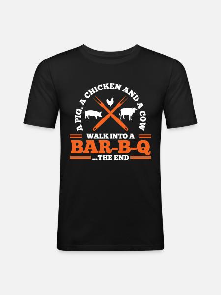 BBQ BBQ - Men's Slim Fit T-Shirt - black