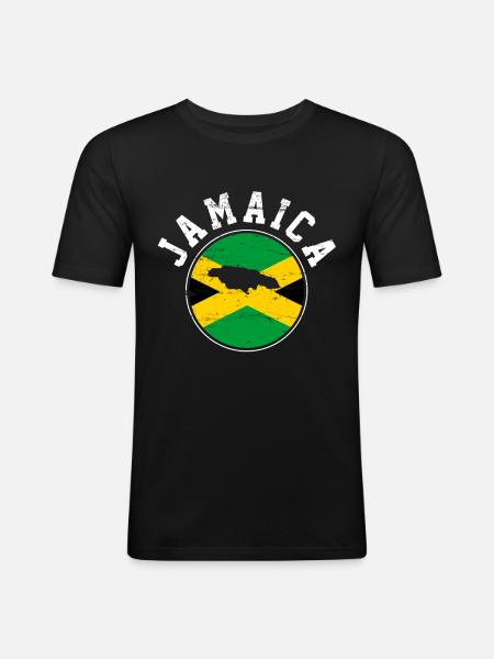 Jamaica - Men's Slim Fit T-Shirt - black
