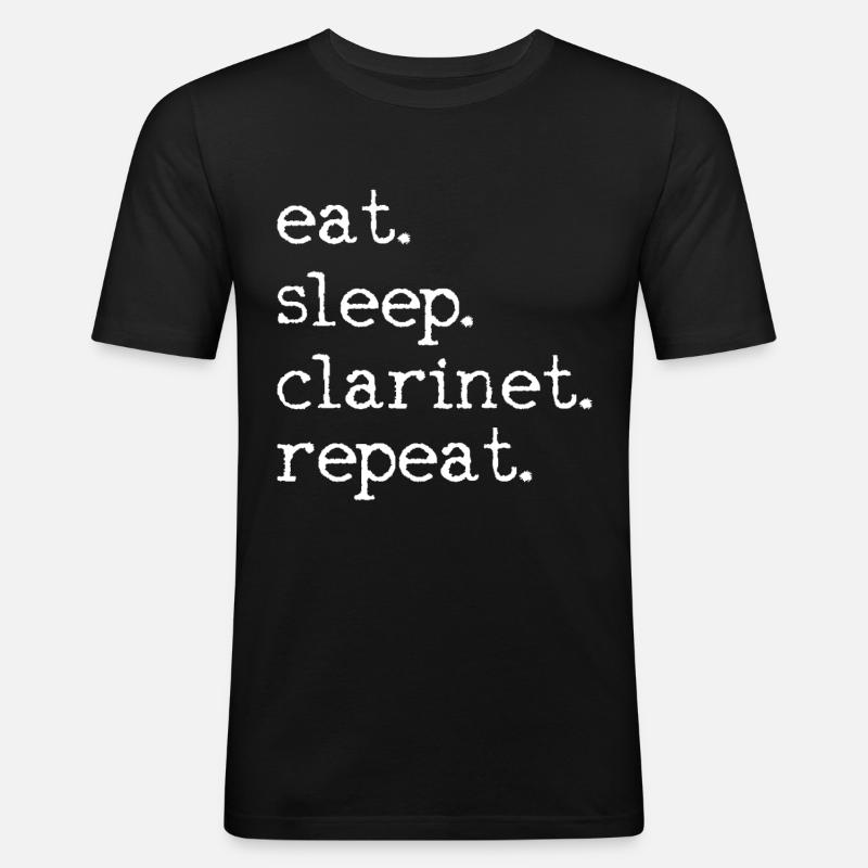 Klarinette - Männer Slim Fit T-Shirt - Schwarz