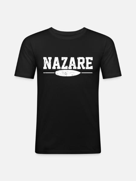 Nazare Portugal surf - T-shirt près du corps Homme - noir