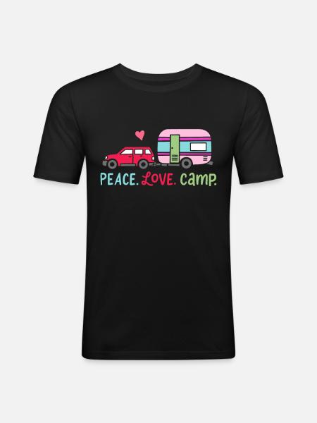 Camping Camper Camper - T-shirt près du corps Homme - noir