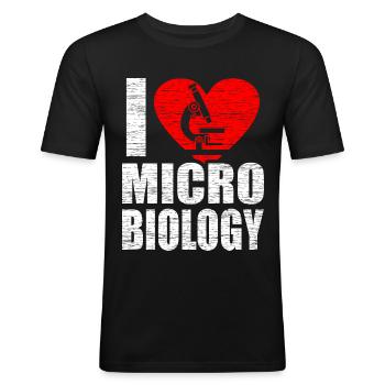 microbiologie - T-shirt près du corps Homme - noir - Devant - Nik (191cm)