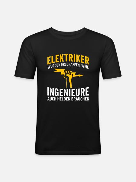 Geschenk für Elektriker - Männer Slim Fit T-Shirt - Schwarz