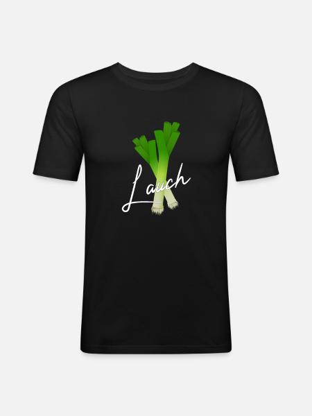 Lauch - Männer Slim Fit T-Shirt - Schwarz