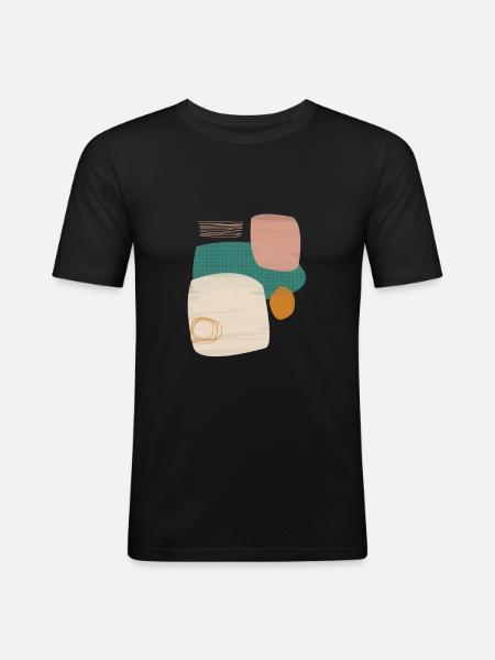 abstrakte Kunst - Männer Slim Fit T-Shirt - Schwarz