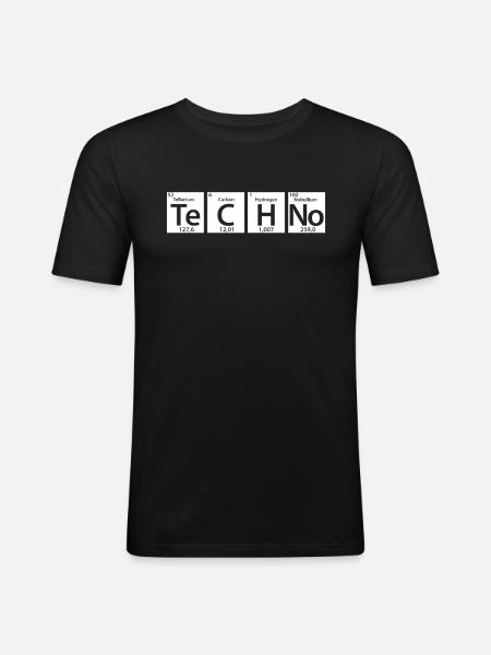 Techno periodic table - Men's Slim Fit T-Shirt - black