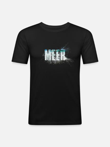 mer - T-shirt près du corps Homme - noir