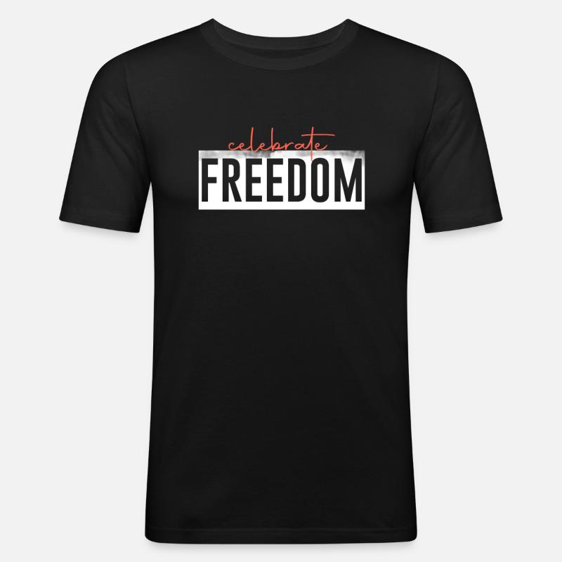 Frieden - Männer Slim Fit T-Shirt - Schwarz